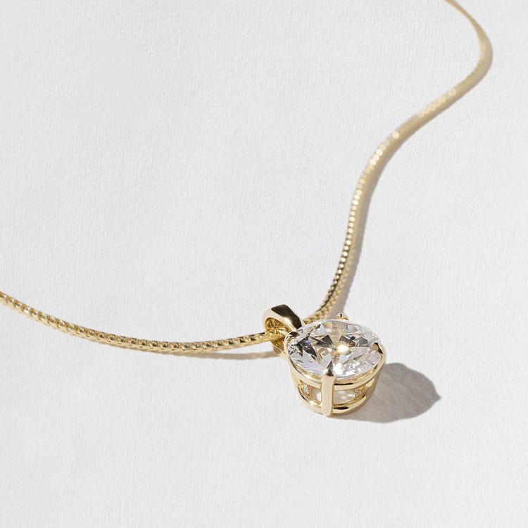 1.0 CT Round Solitaire Lab Grown Diamond Necklace 副图