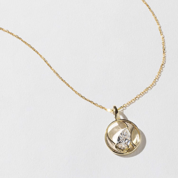 0.5 CT Pear Solitaire Lab Grown Diamond Necklace 主图