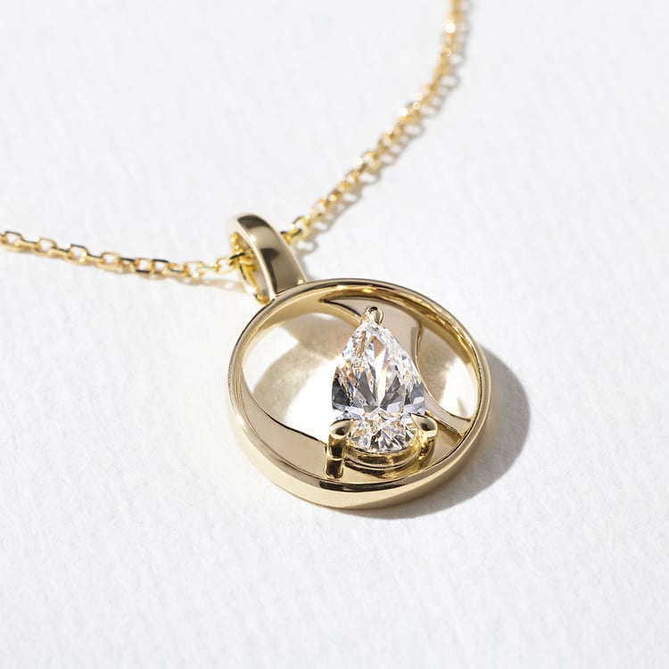 0.5 CT Pear Solitaire Lab Grown Diamond Necklace 副图
