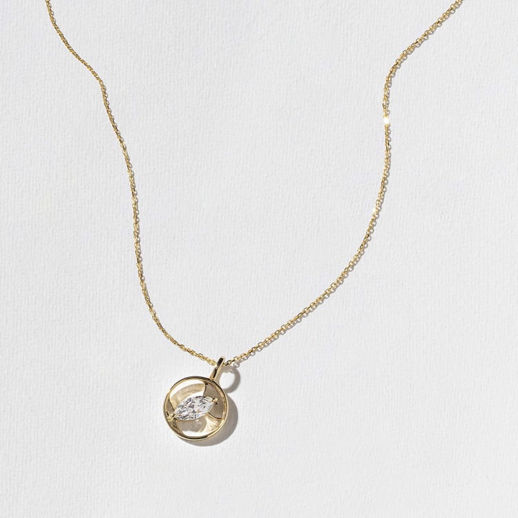 0.5 CT Marquise Solitaire Lab Grown Diamond Neckla 主图