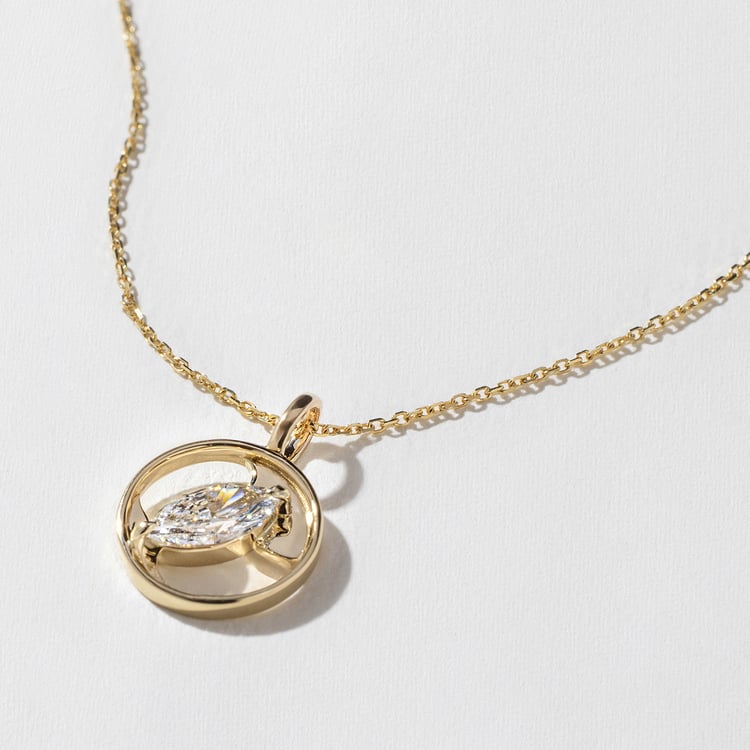 0.5 CT Marquise Solitaire Lab Grown Diamond Necklace 副图