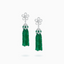PT950 Platinum & 18K White Gold Emerald & Diamond Earrings	