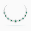 18K White Gold Emerald & Diamond Necklace	