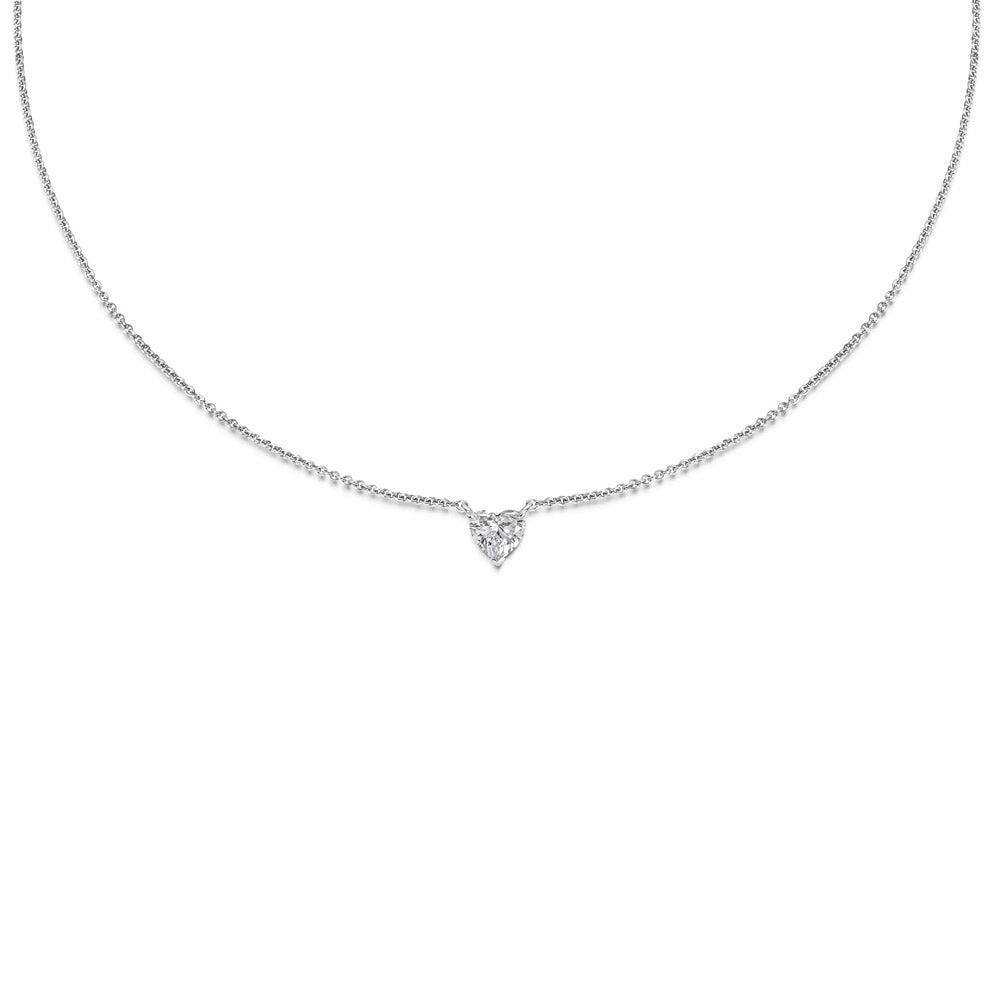 0.7 CT Heart Solitaire Lab Grown Diamond Necklace Main image