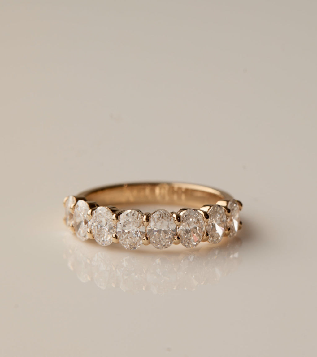 X-Large Pave Oval Lab Diamond Wedding Band