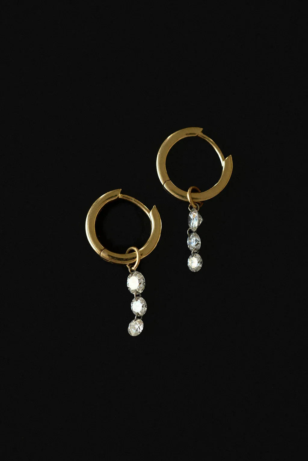 1 CT Round Lab Grown Diamond Dangle Hoop Earrings