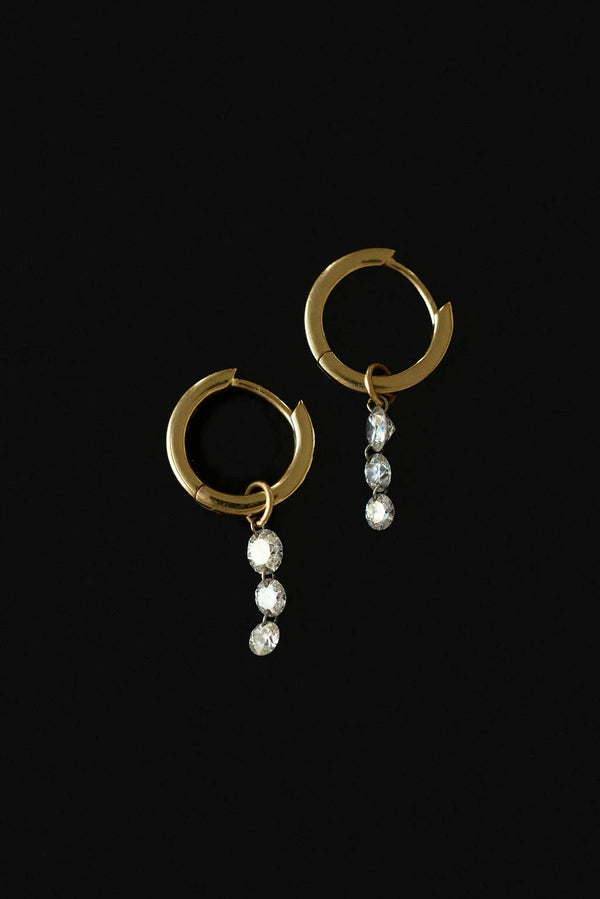1 CT Round Lab Grown Diamond Dangle Hoop Earrings