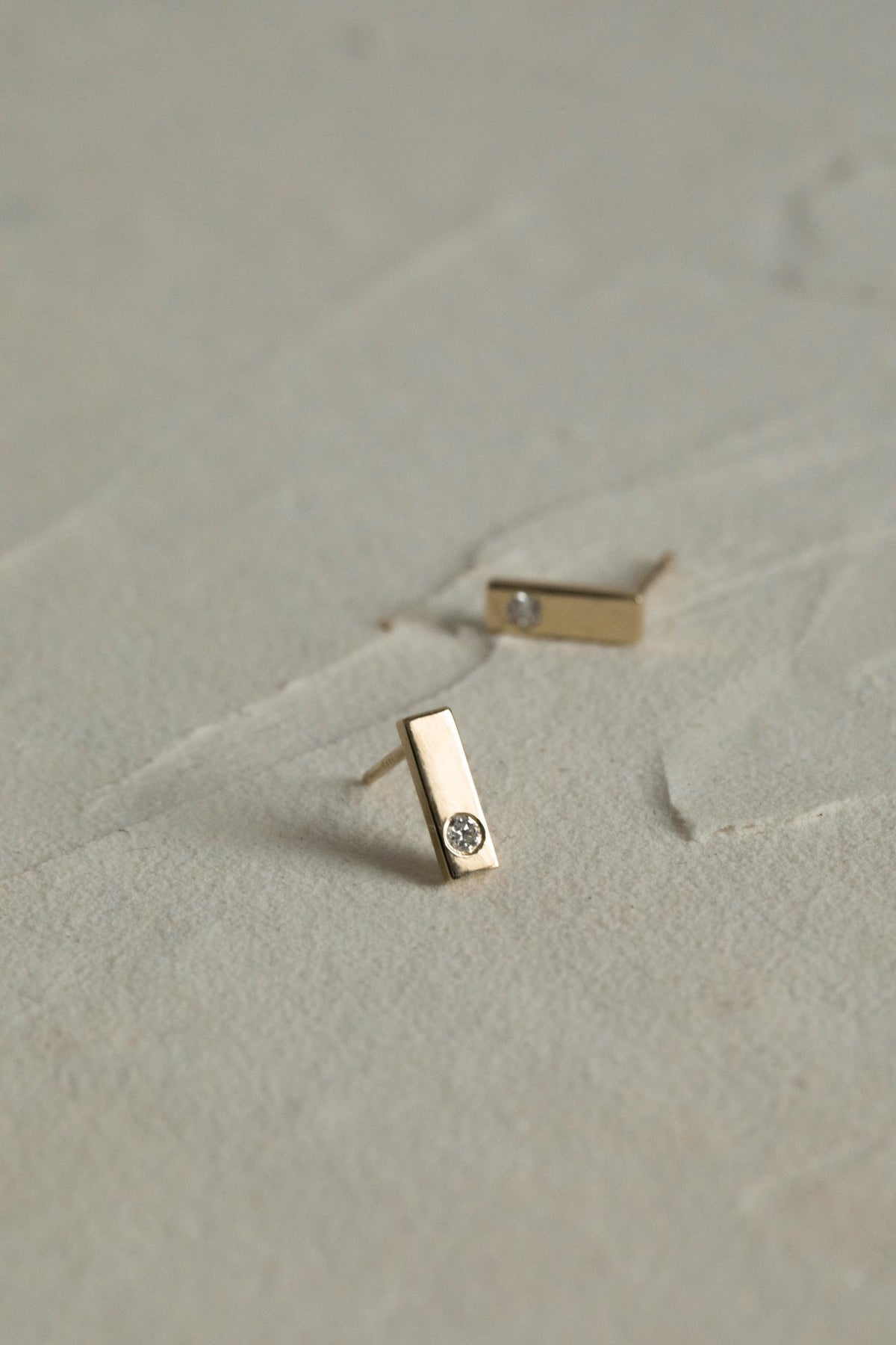 0.06 CT Bar Studs Lab Grown Diamond Earrings