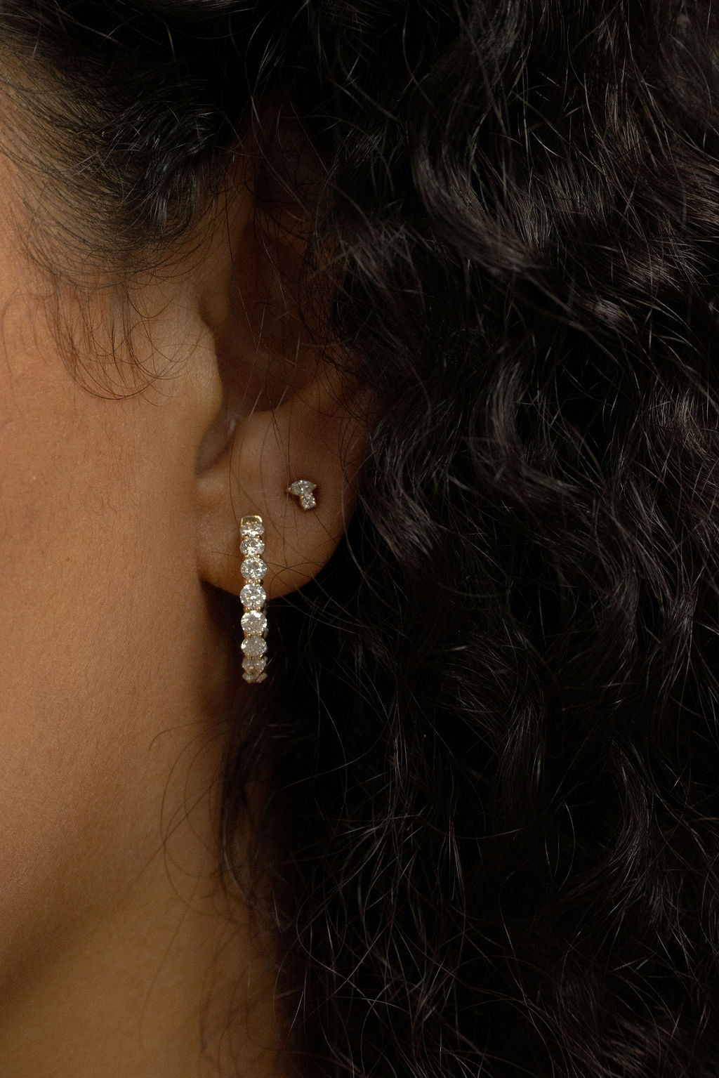 2.25 CT Round Lab Grown Diamond Hoop Earrings