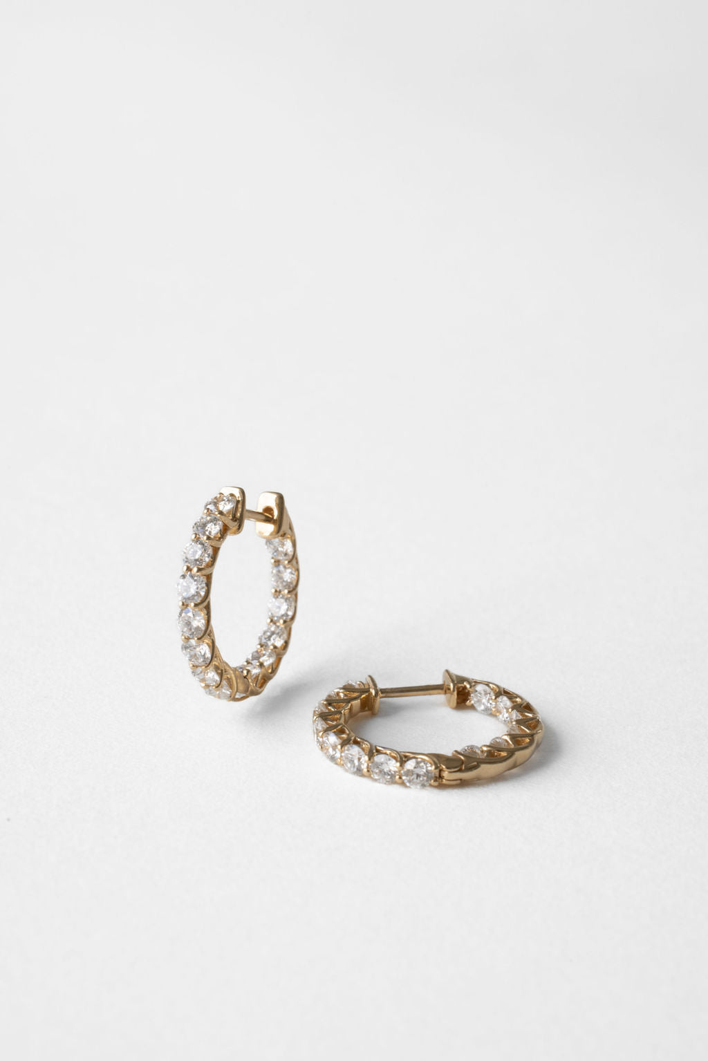 2.25 CT Round Lab Grown Diamond Hoop Earrings Main image