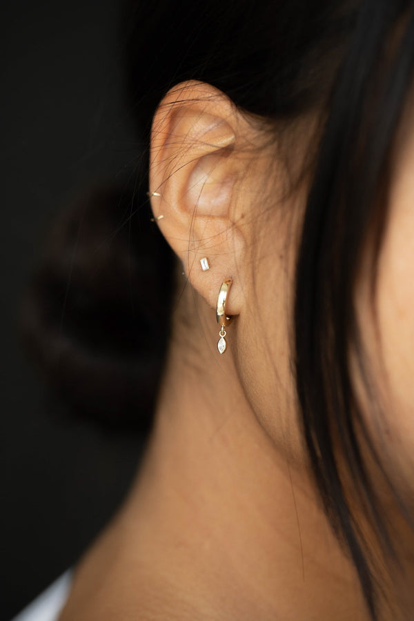 0.12 CT Baguette Lab Grown Diamond Stud Earrings