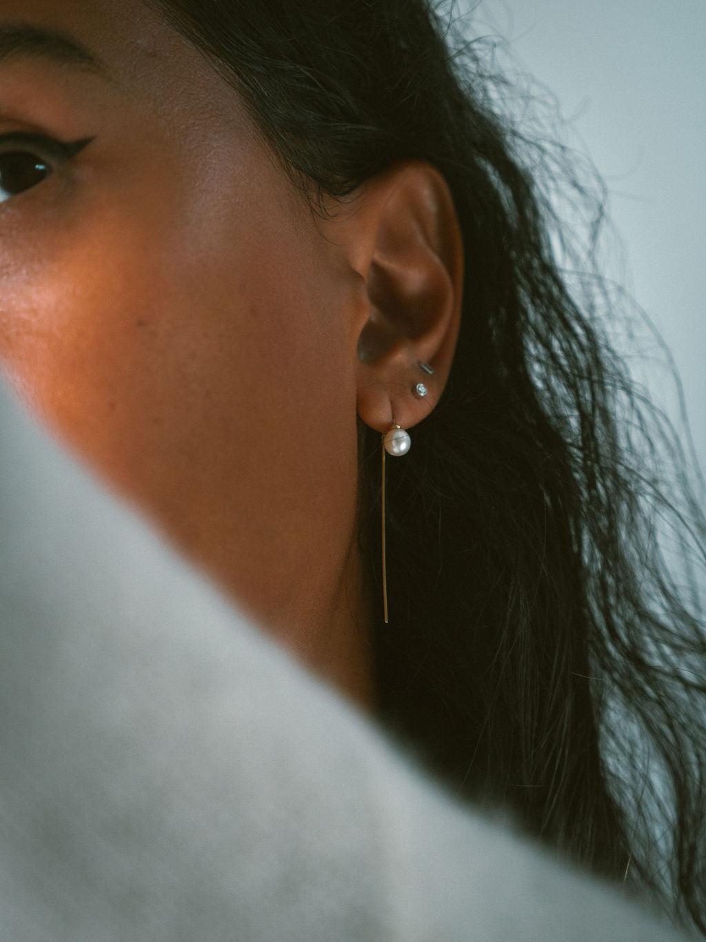 0.12 CT Baguette Lab Grown Diamond Stud Earrings