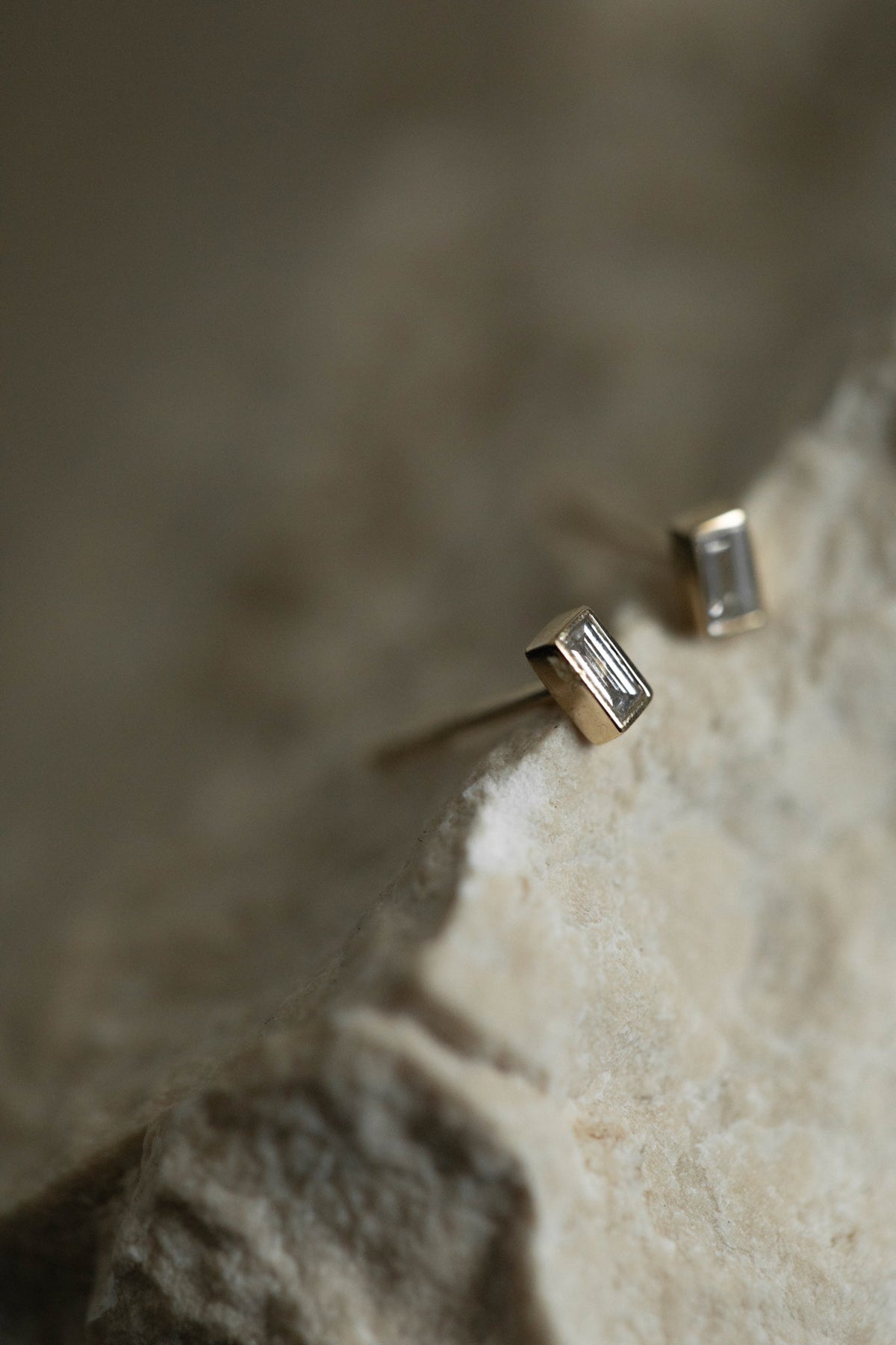 0.12 CT Baguette Lab Grown Diamond Stud Earrings