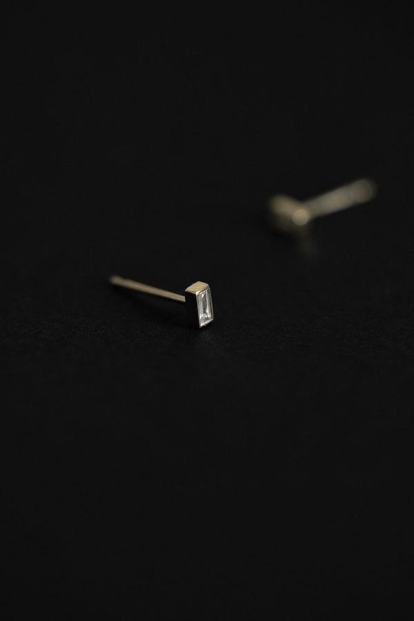 0.12 CT Baguette Lab Grown Diamond Stud Earrings