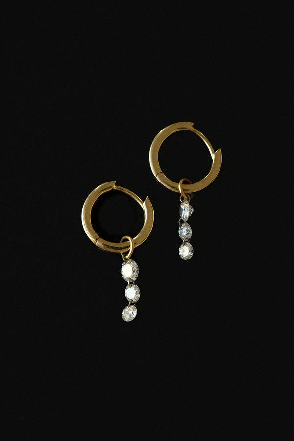 1 CT Round Lab Grown Diamond Dangle Hoop Earrings