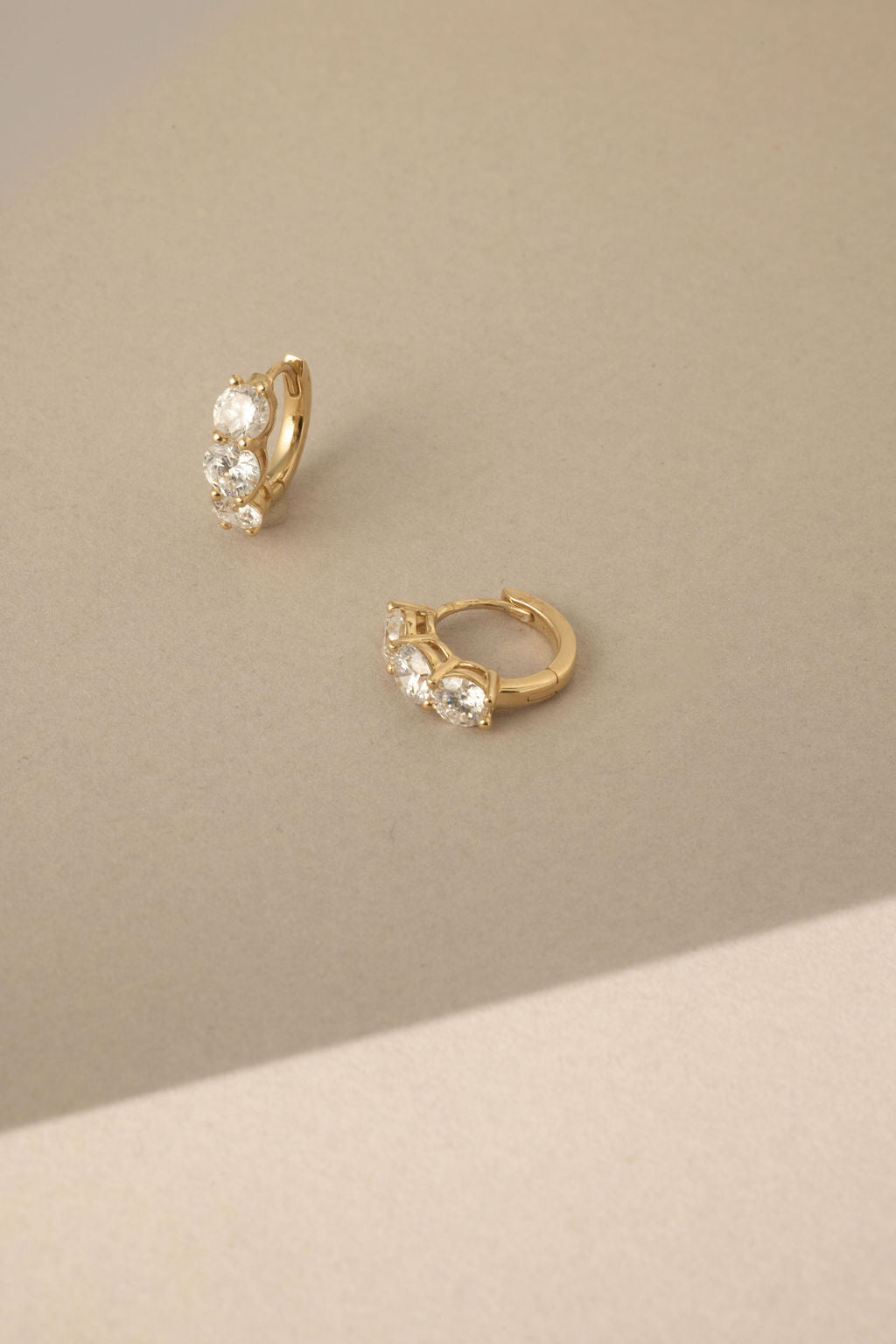 2 CT Round Lab Grown Diamond Huggies Earring