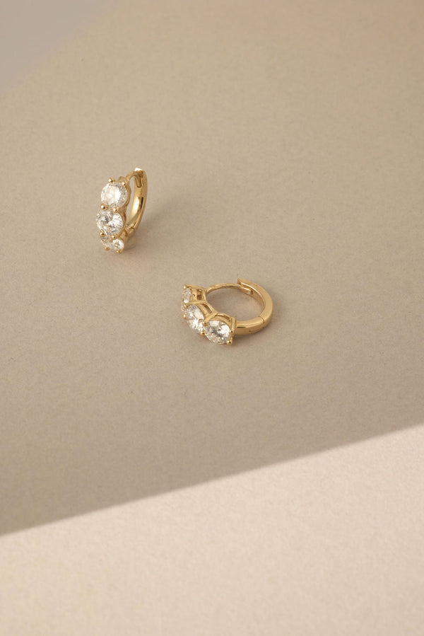 2 CT Round Lab Grown Diamond Huggies Earring