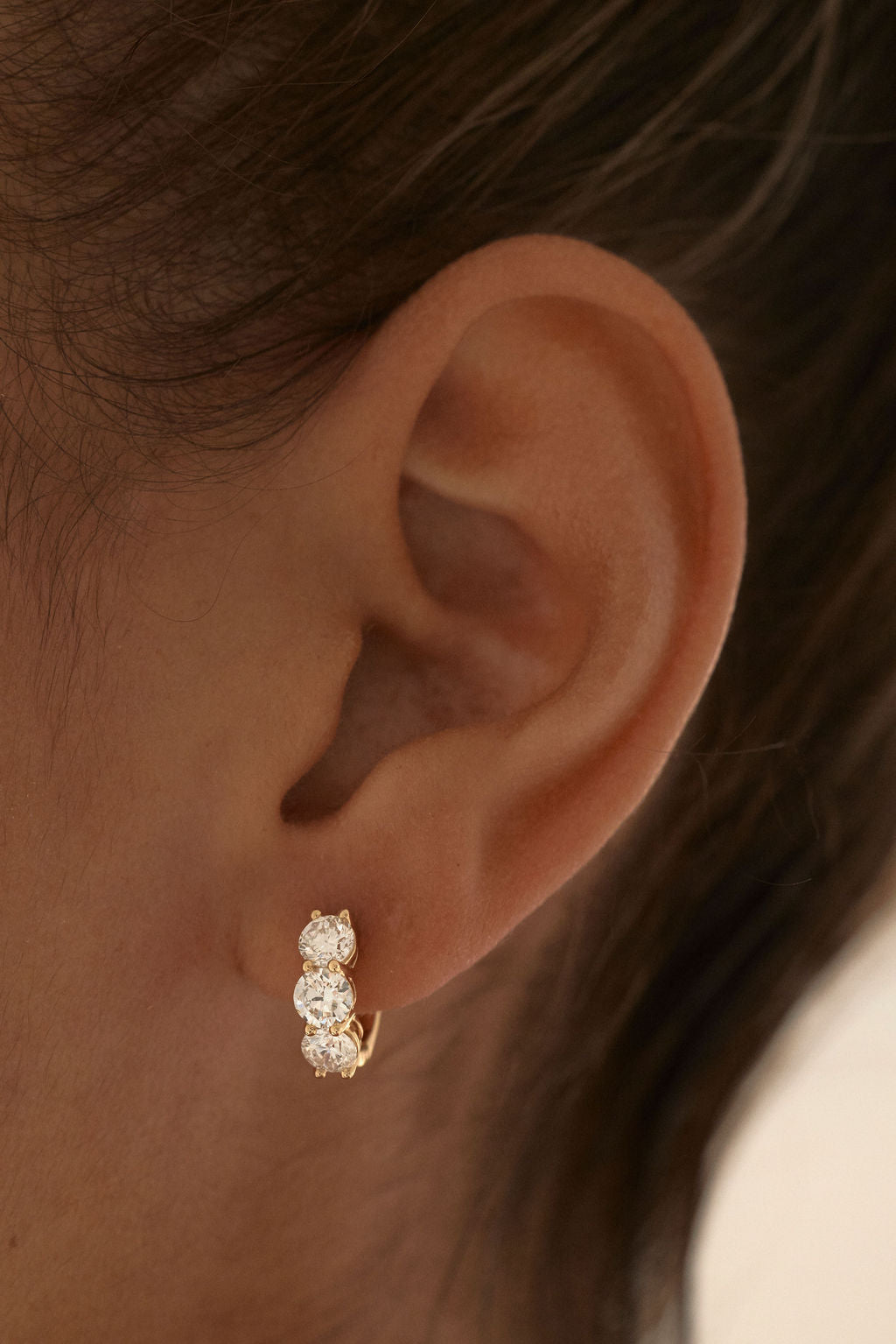 2 CT Round Lab Grown Diamond Huggies Earring