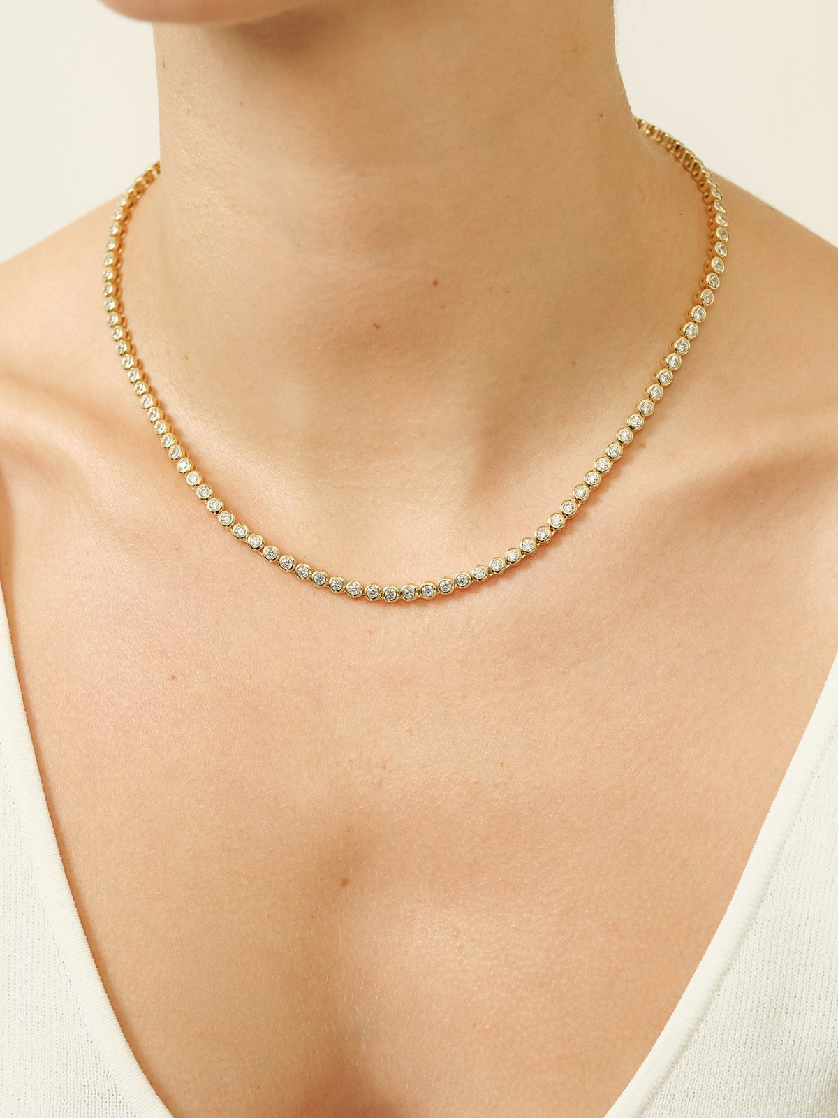 Lucia Bezel Tennis Necklace Main image