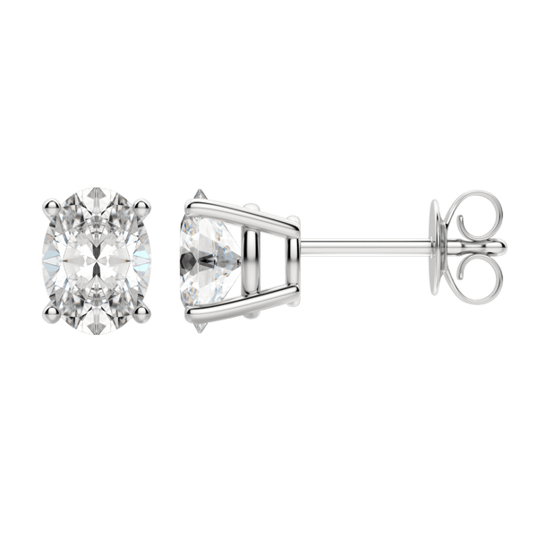 0.50 CT-2.0 CT Oval Solitaire Lab Grown Diamond Earrings