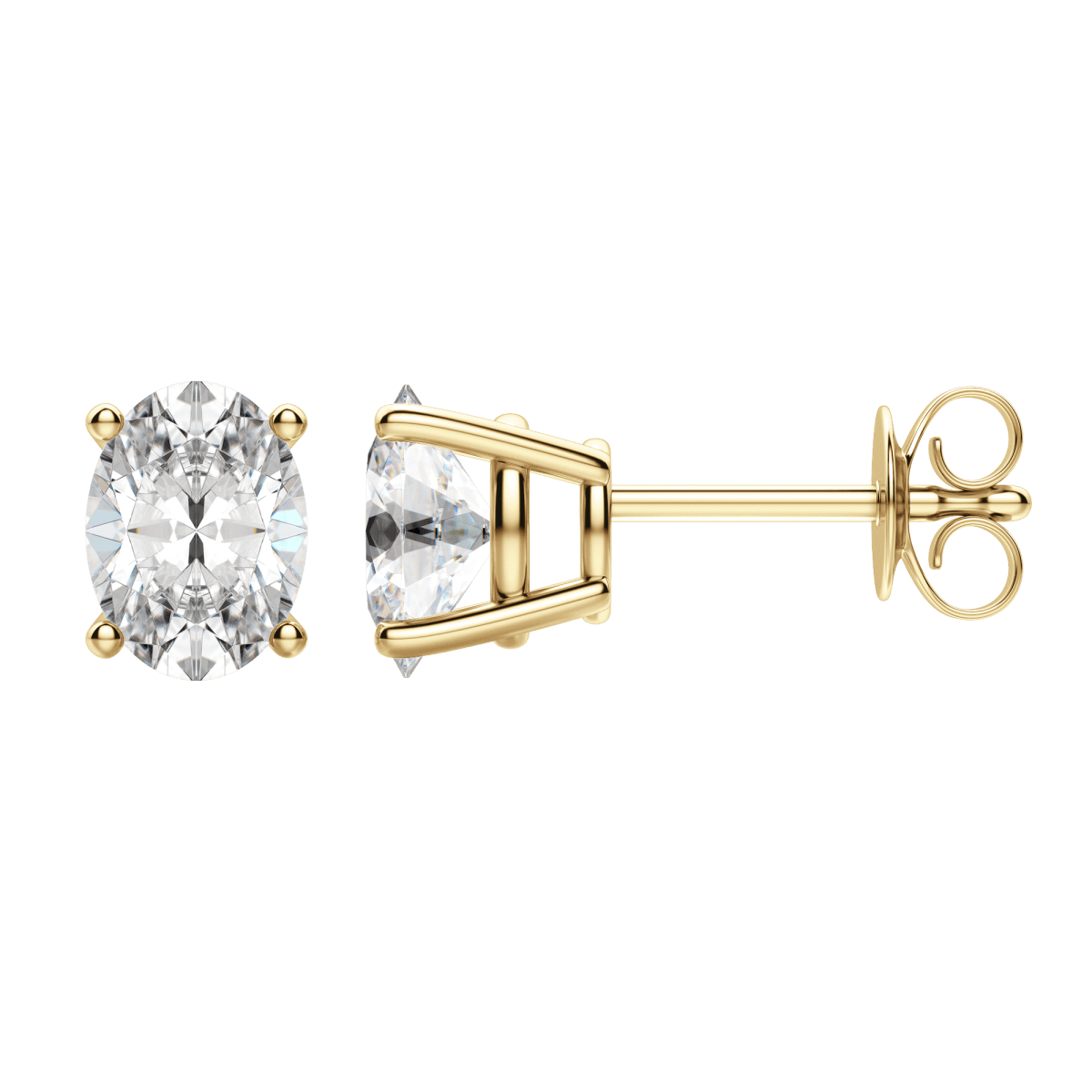 0.50 CT-2.0 CT Oval Solitaire Lab Grown Diamond Earrings