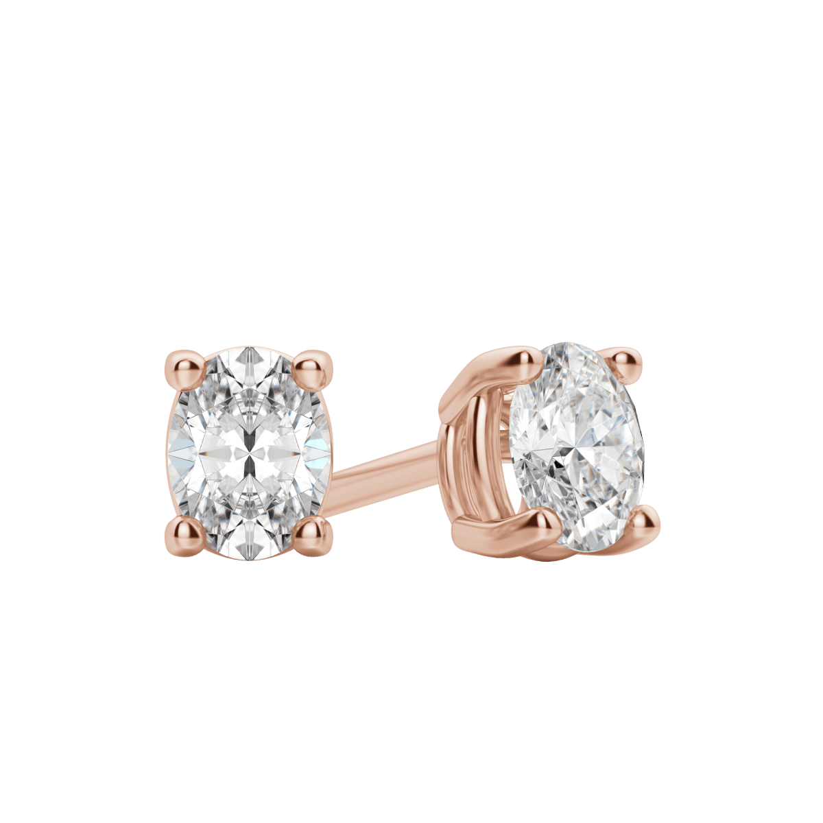 0.50 CT-2.0 CT Oval Solitaire Lab Grown Diamond Earrings