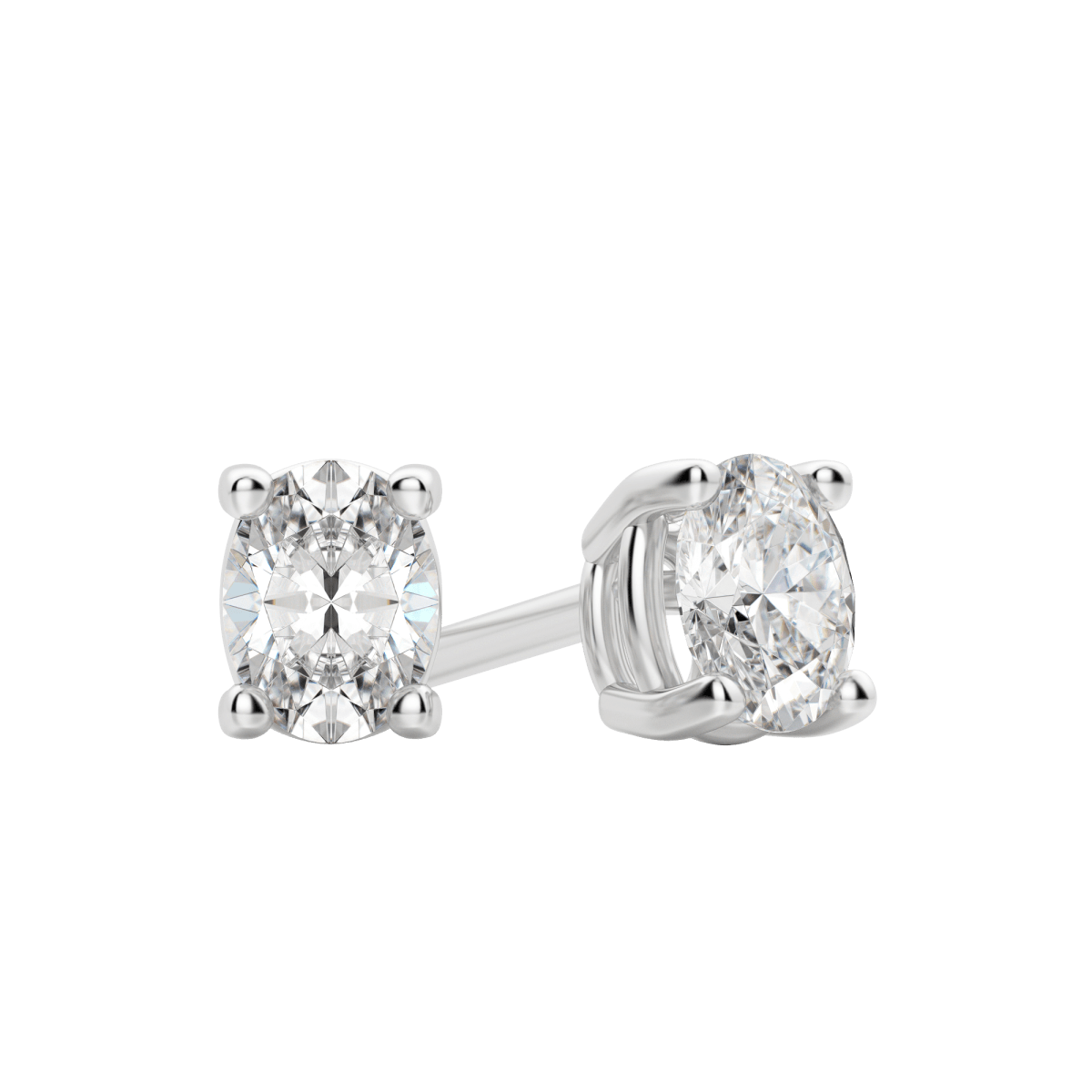 0.50 CT-2.0 CT Oval Solitaire Lab Grown Diamond Earrings Secondary image