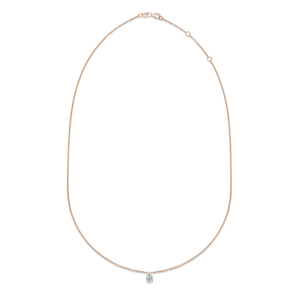0.30 CT Pear Solitaire Lab Grown Diamond Necklace