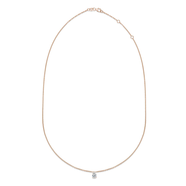 0.30 CT Pear Solitaire Lab Grown Diamond Necklace