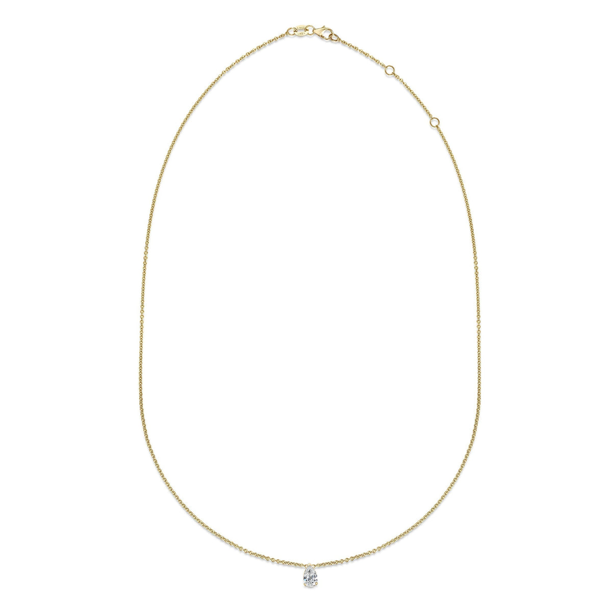 0.30 CT Pear Solitaire Lab Grown Diamond Necklace