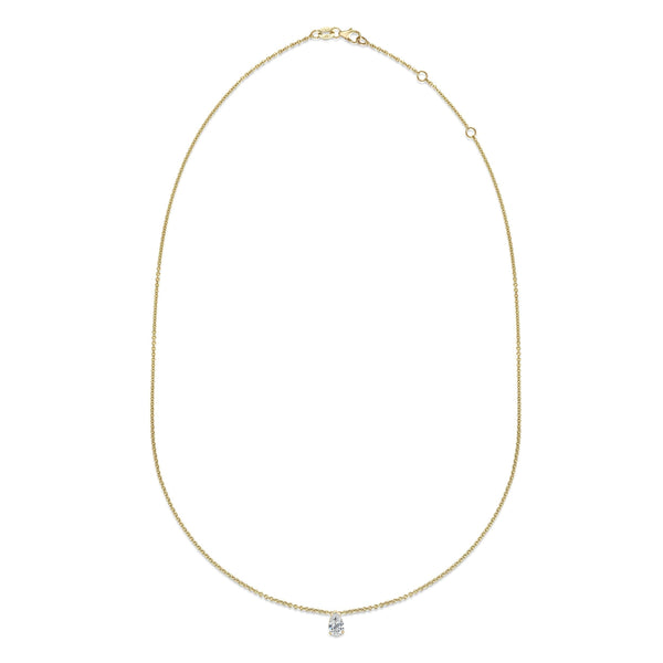 0.30 CT Pear Solitaire Lab Grown Diamond Necklace