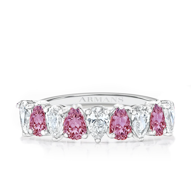 Petite Pear Half Band Gender Reveal Ring Secondary image