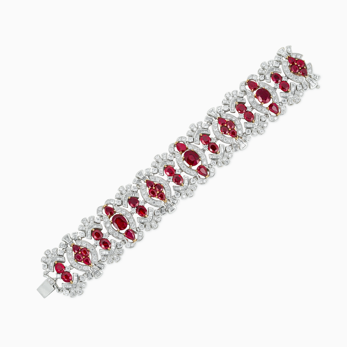 18K White & Rose Gold Ruby & Diamond Bracelet	 Main image
