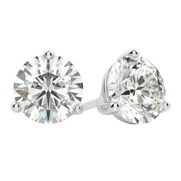 0.50 CT-4.0 CT Round Solitaire Lab Grown Diamond Earrings