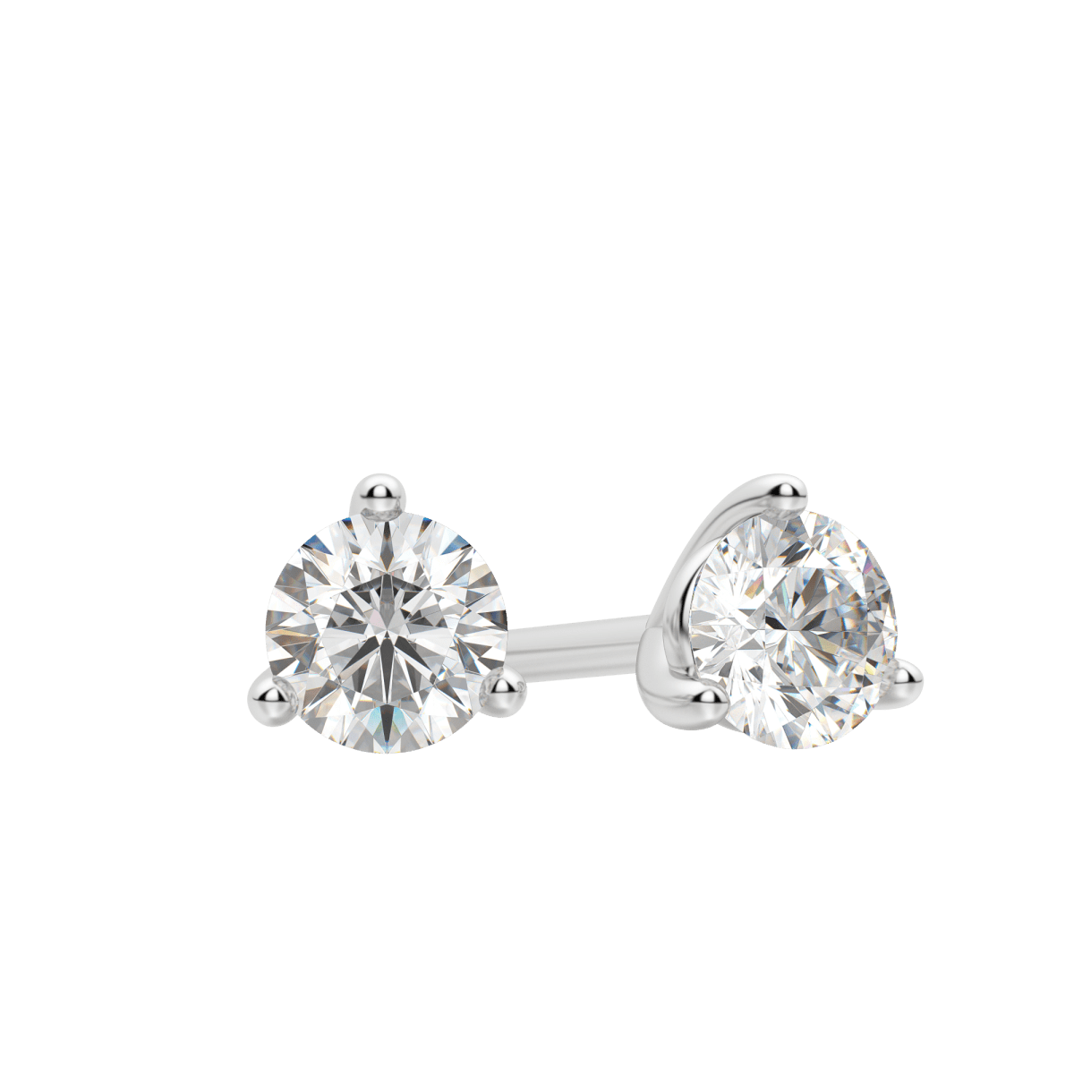 0.50 CT-4.0 CT Round Solitaire Lab Grown Diamond Earrings
