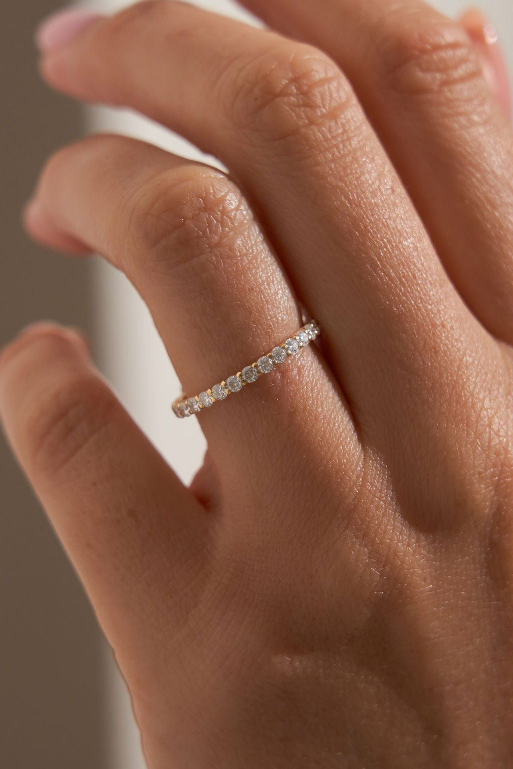 Medium Pave Round Wedding Band
