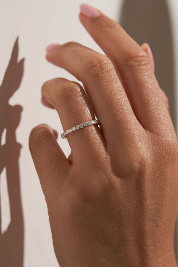 Medium Pave Round Wedding Band