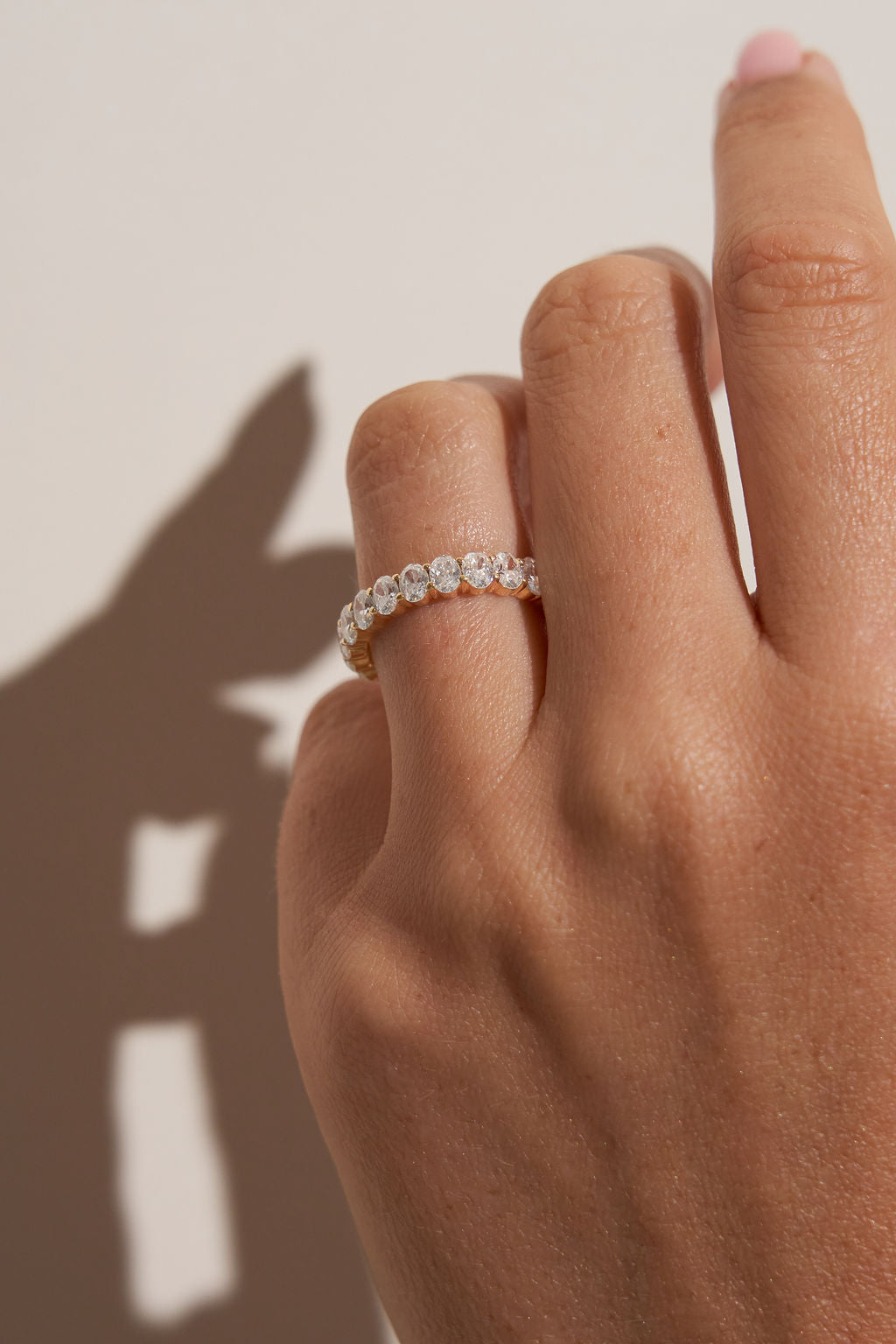 Large Pave Oval Wedding Band