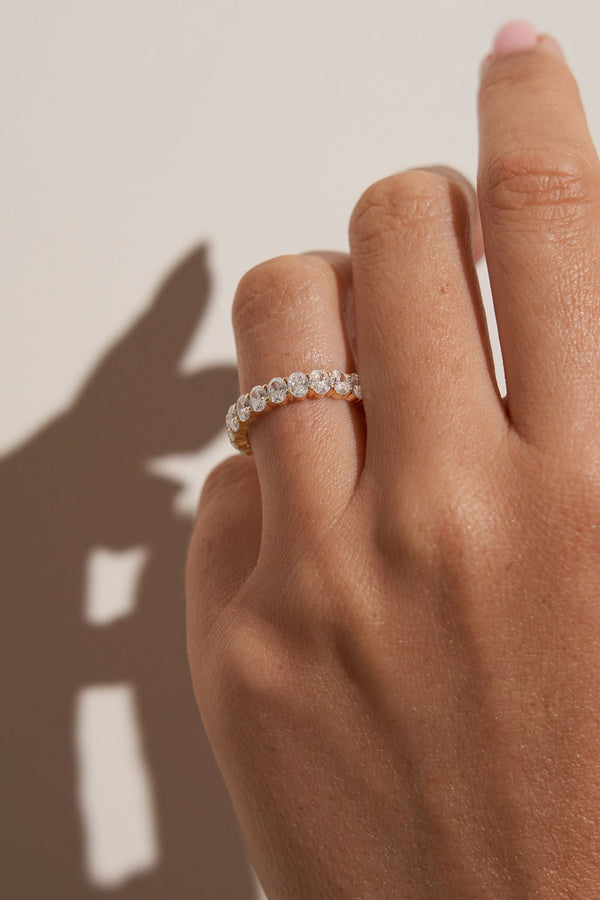 Large Pave Oval Wedding Band