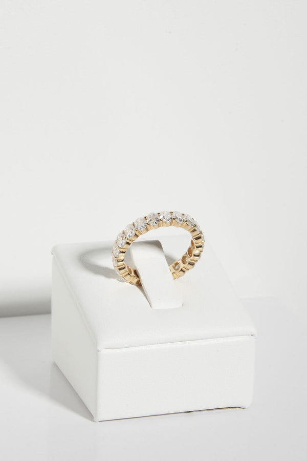 Large Pave Oval Wedding Band