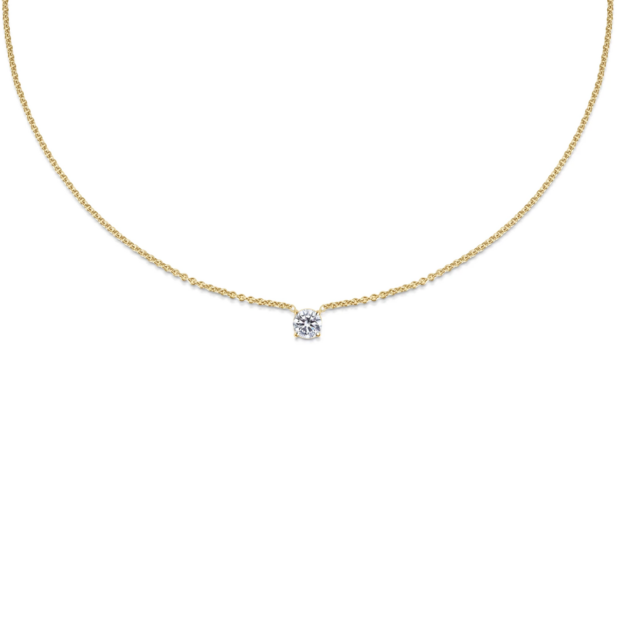 0.50 CT Round Solitaire Lab Grown Diamond Necklace
