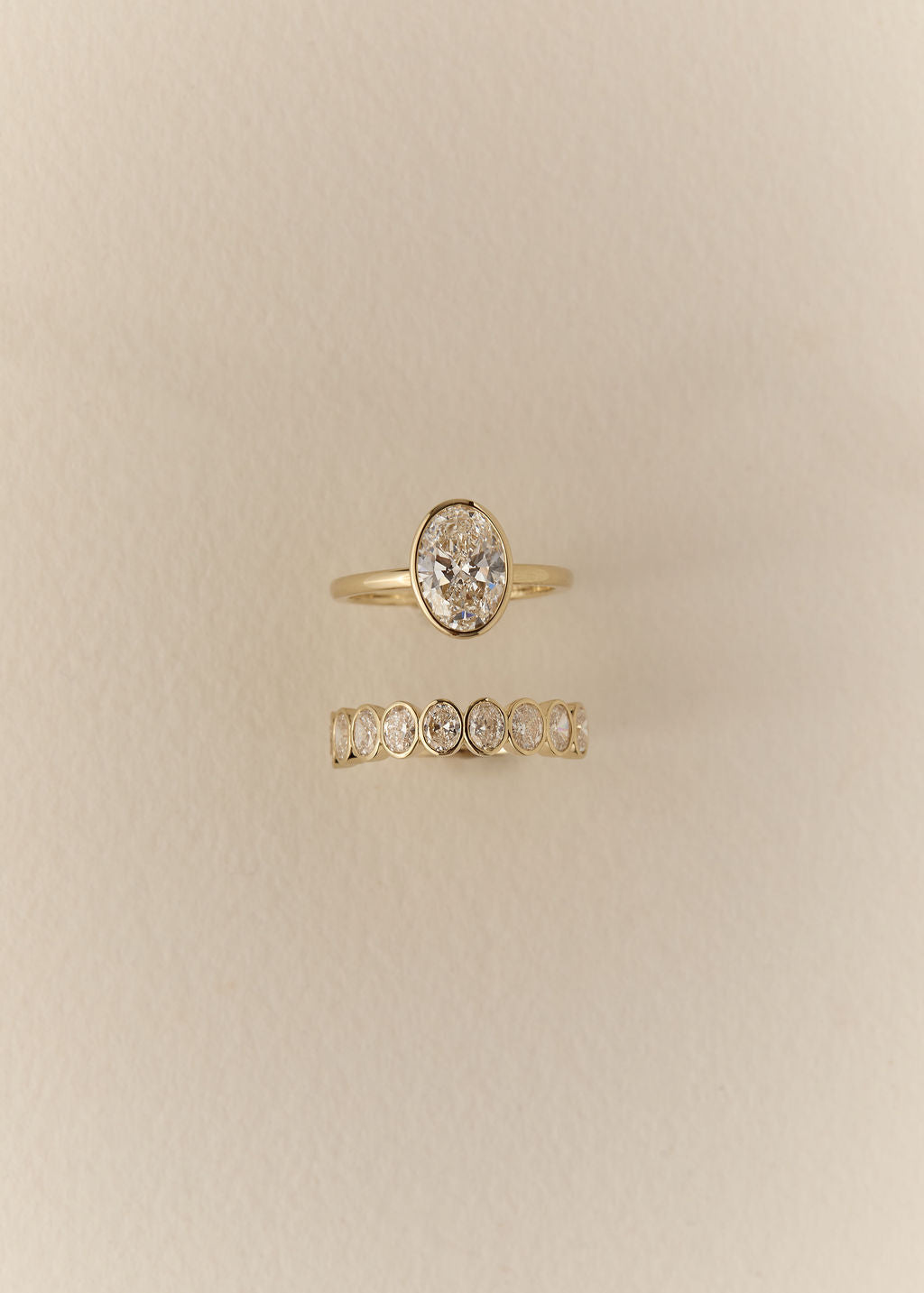 Large Oval Bezel Wedding Band