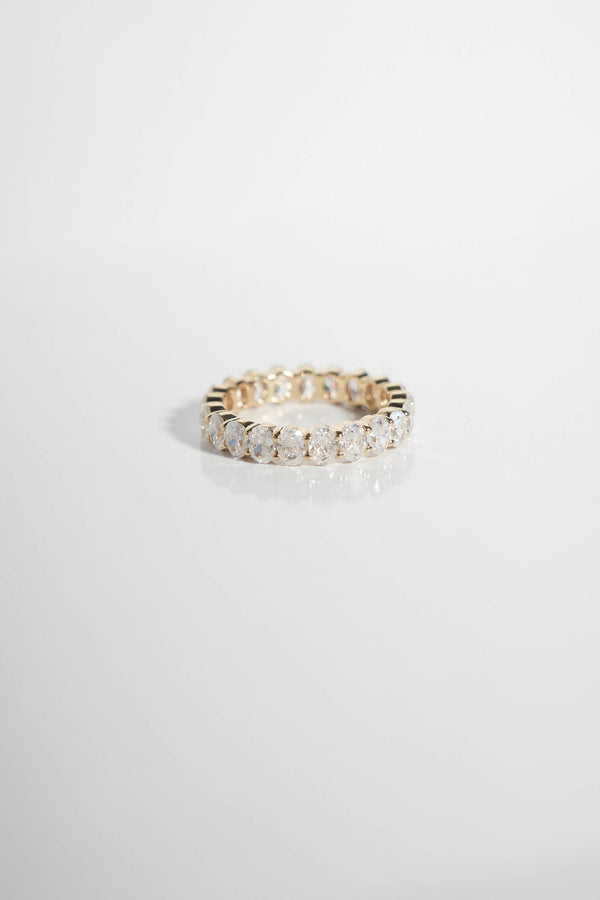 Large Pave Oval Wedding Band