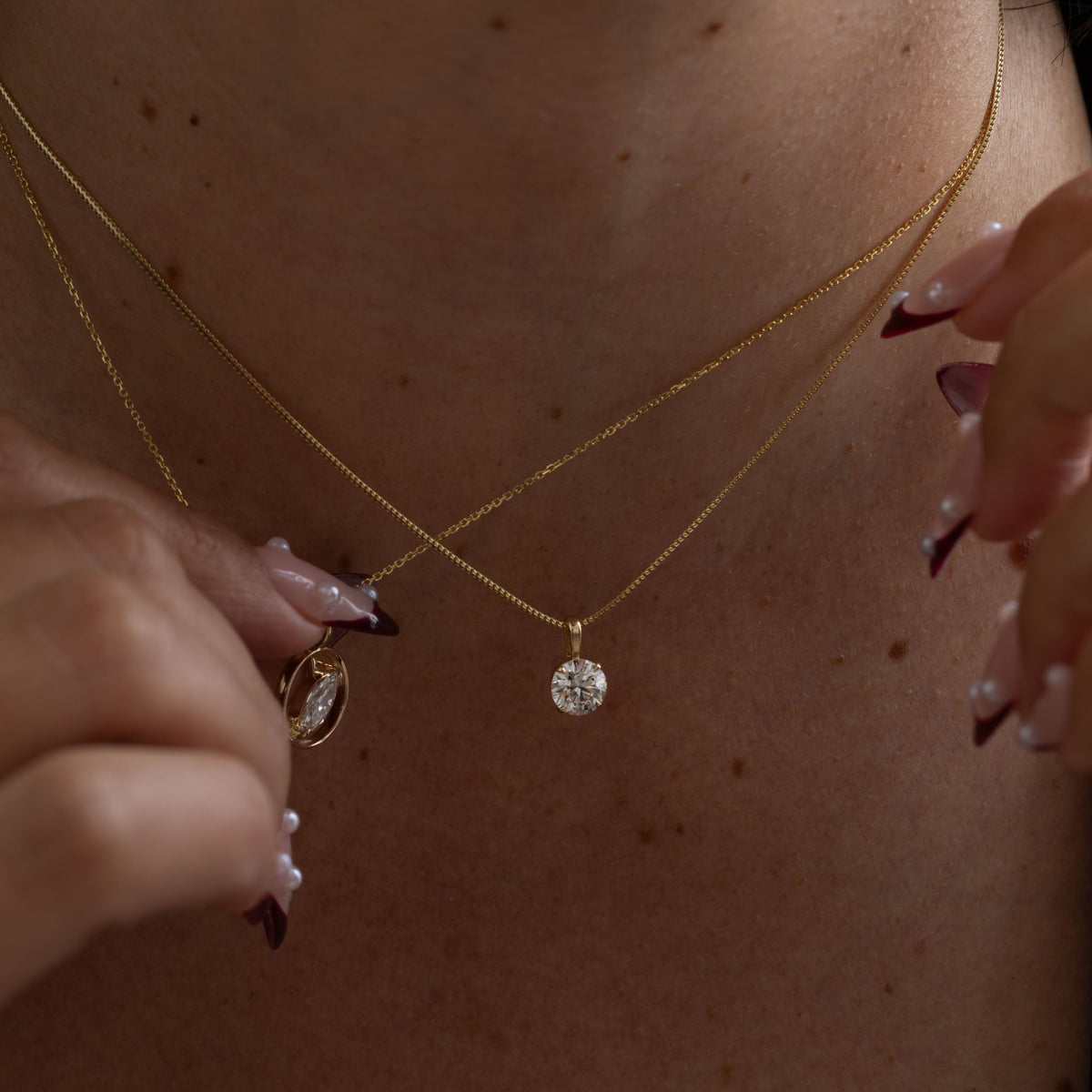 1.0 CT Round Solitaire Lab Grown Diamond Necklace
