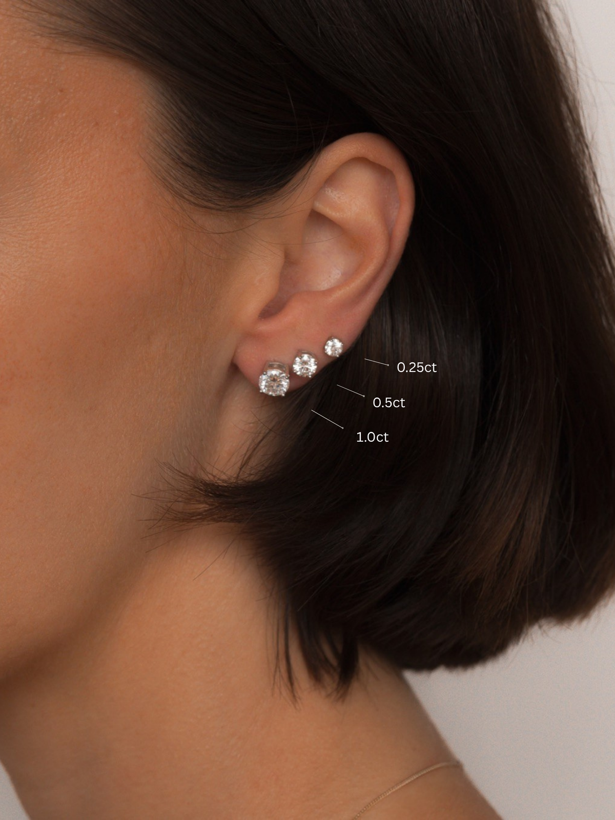 Round Moissanite Stud Earrings