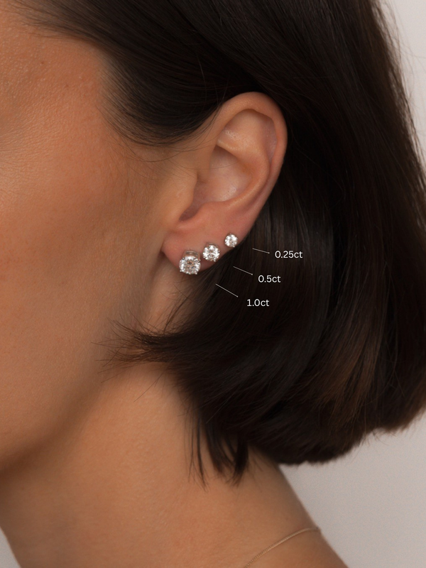 Round Moissanite Stud Earrings