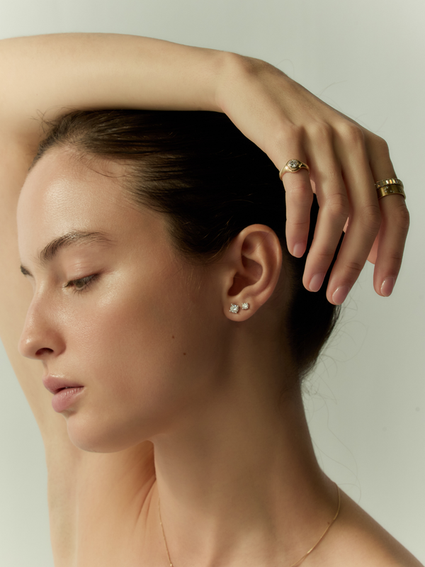 Round Moissanite Stud Earrings
