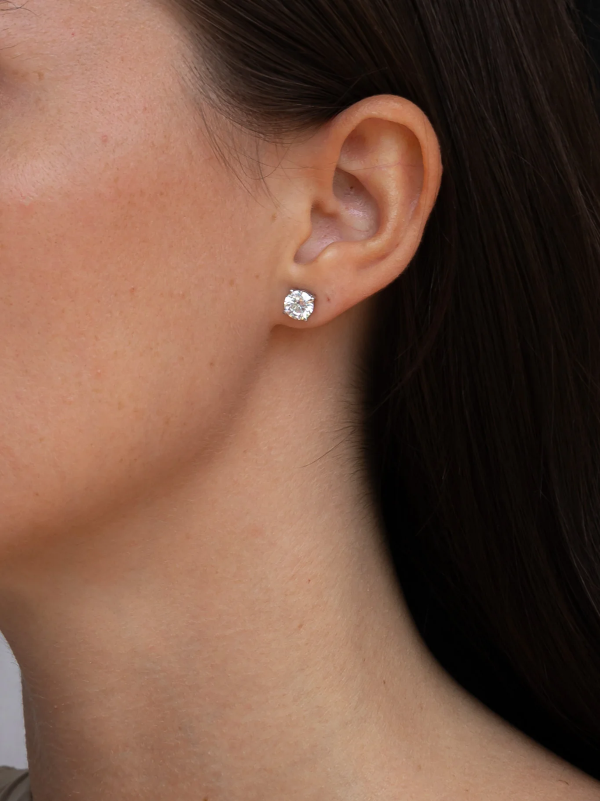Round Moissanite Stud Earrings
