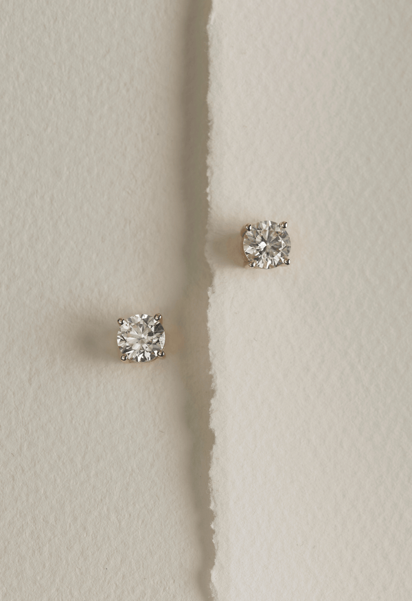 Round Lab Grown Diamond Stud Earrings