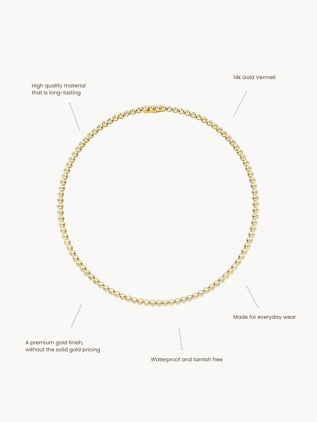 Lucia Bezel Tennis Necklace